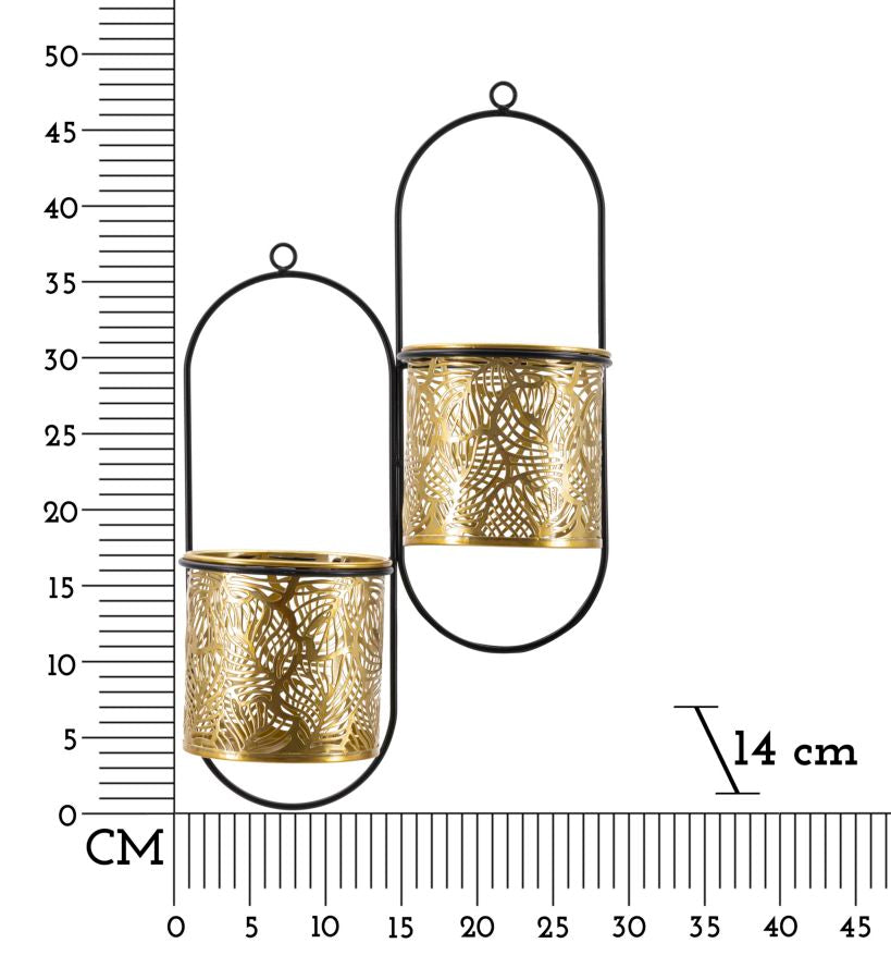 WALL VASE HOLDER DOUBLE HONG CM 27X14X48