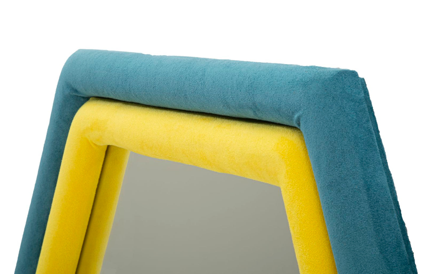 WALL MIRROR TONY BLUE/YELLOW VELVET CM 75X4X80