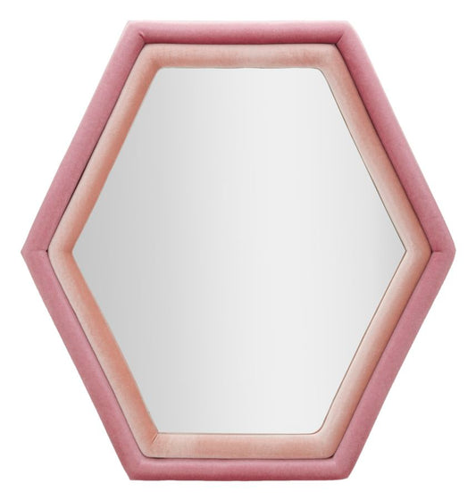 WALL MIRROR TONY MIX PINK VELVET CM 75X4X80