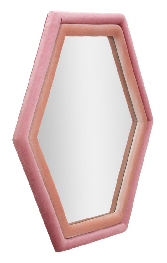 WALL MIRROR TONY MIX PINK VELVET CM 75X4X80