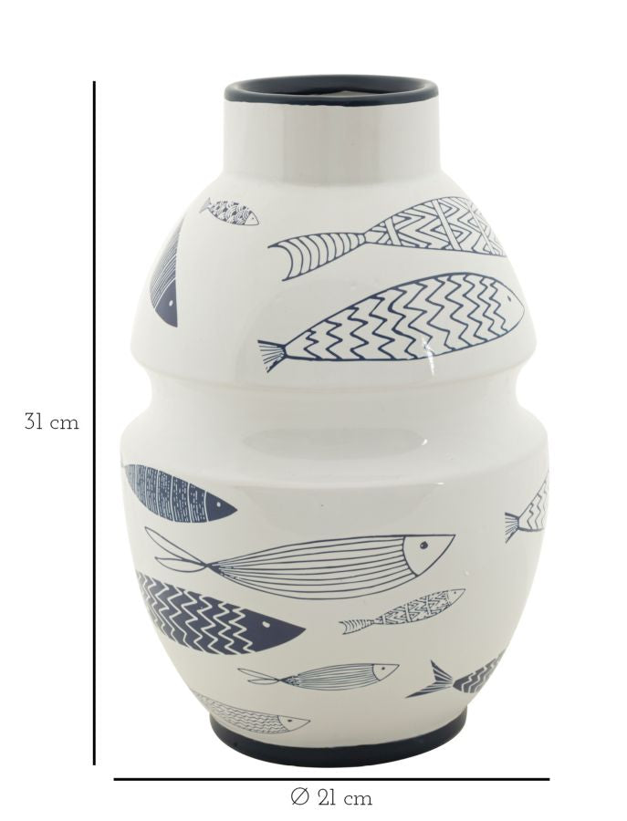 VASE FISH CM Ø 21X31