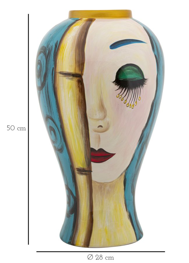 VASE ART FACE CM Ø 28X50