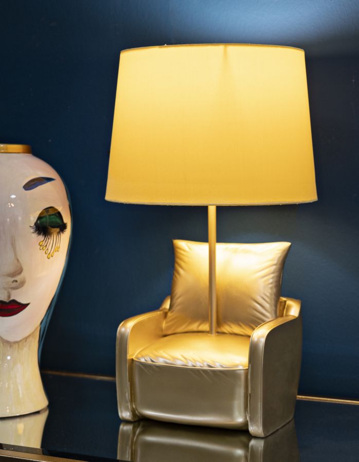 TABLE LAMP MIDCENTURY YELLOW CM Ø 26X46