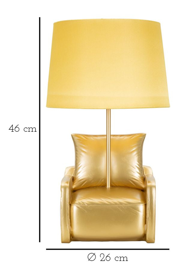 TABLE LAMP MIDCENTURY YELLOW CM Ø 26X46