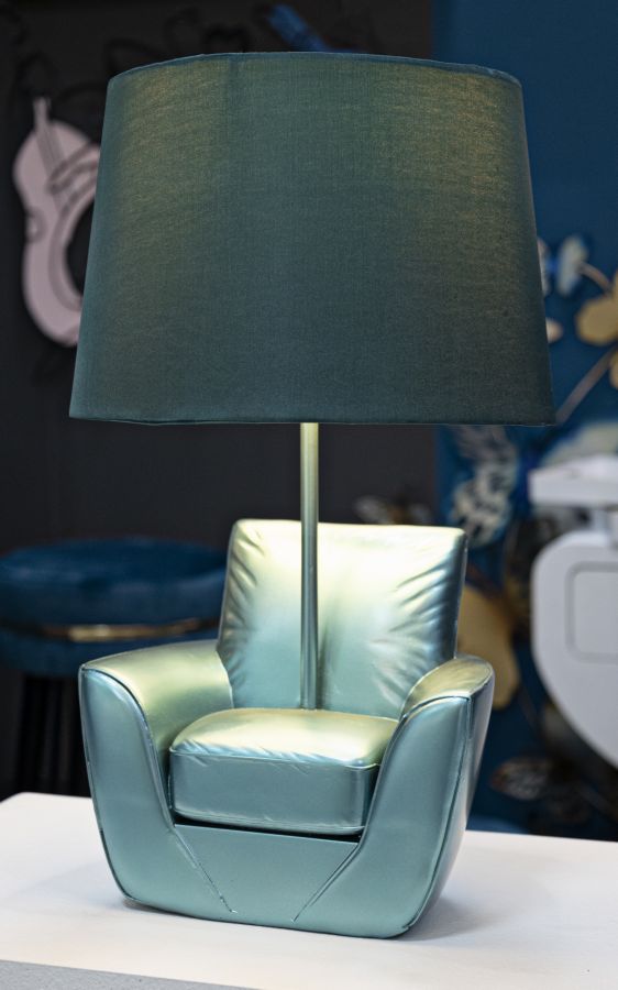 TABLE LAMP MIDCENTURY 
 TURQUOISE CM Ø 26X43