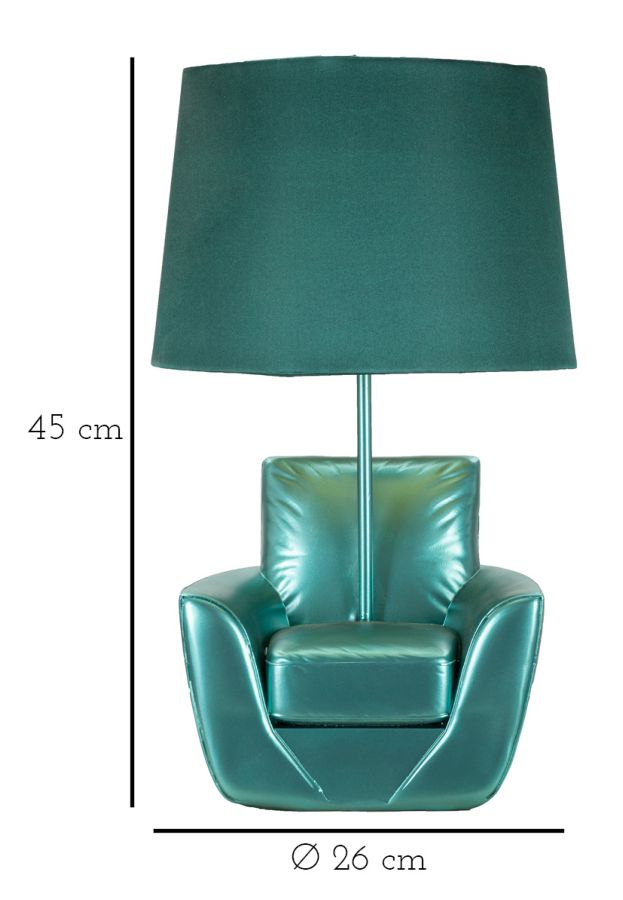 TABLE LAMP MIDCENTURY 
 TURQUOISE CM Ø 26X43