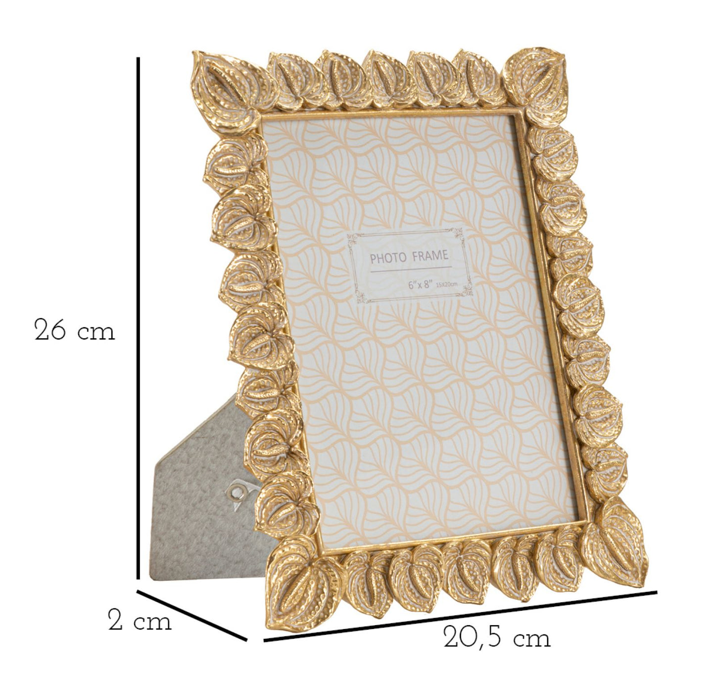 PHOTOFRAME ANTHURIUM CM 20,5X2X26 (INSIDE PHOTO SIZE CM 15X20)