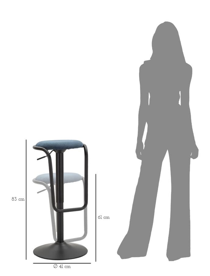 BAR STOOL WITH LIFT DESTINY NAVY CM Ø 41X61-83