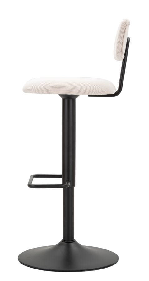 BAR STOOL WITH LIFT LIGHT WHITE CM 41X47,5X85-106,5(SEAT CM 61-83)