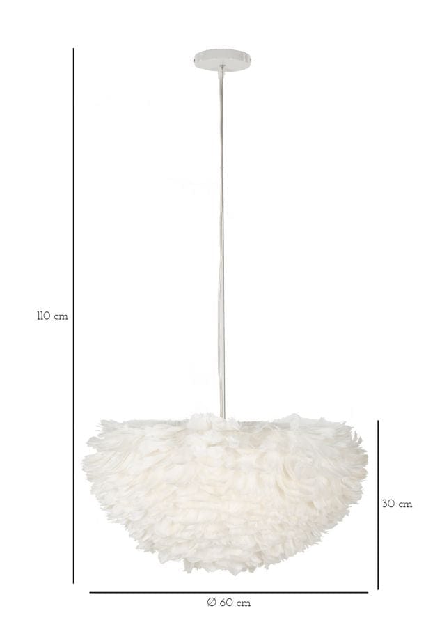 CEILING LAMP FEATHER CM Ø 60X30 (height with cable cm 110)