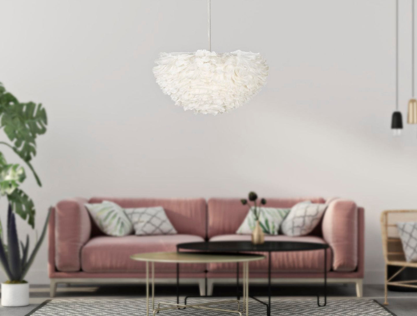 CEILING LAMP FEATHER CM Ø 60X30 (height with cable cm 110)