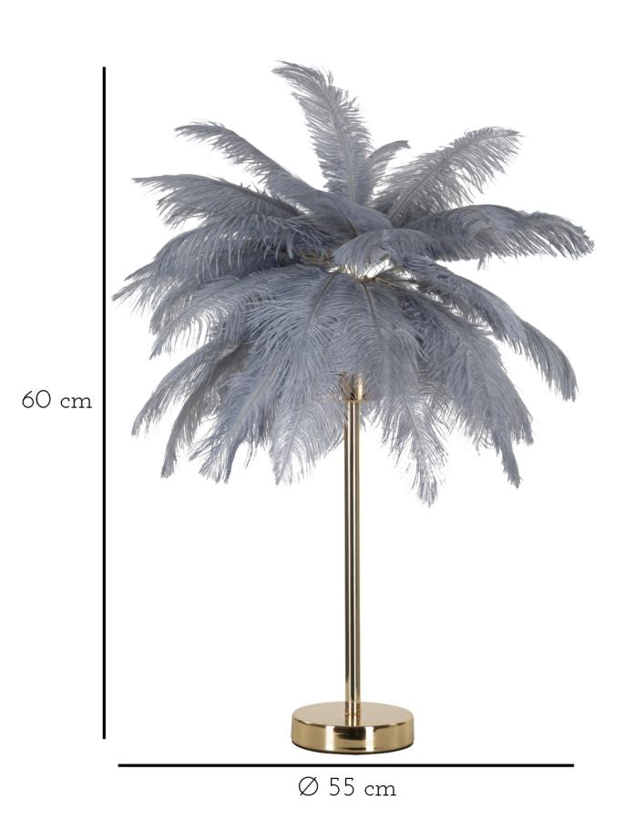 TABLE LAMP PALM GREY CM Ø 55X60