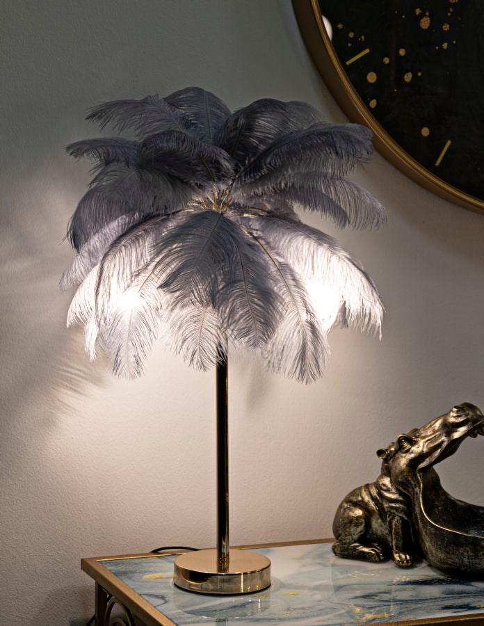 TABLE LAMP PALM GREY CM Ø 55X60