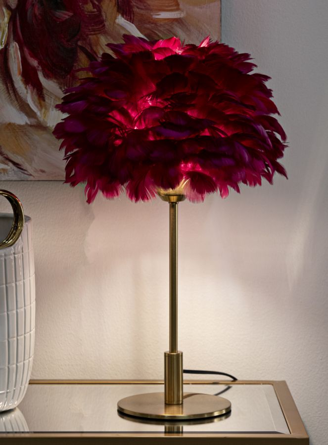 TABLE LAMPBALL FEATHER BORDEAUX CM Ø 30X50