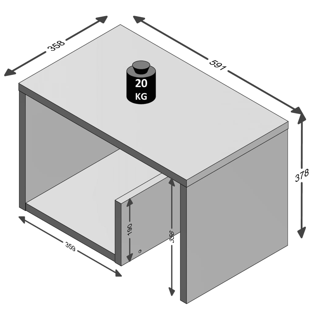 FMD Salontafel 2-in-1 59,1x35,8x37,8 cm wit