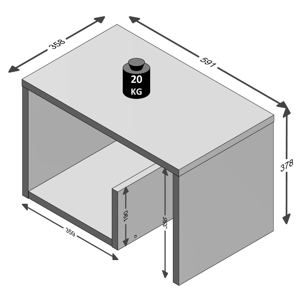 FMD Salontafel 2-in-1 59x36x38 cm eikenkleurig