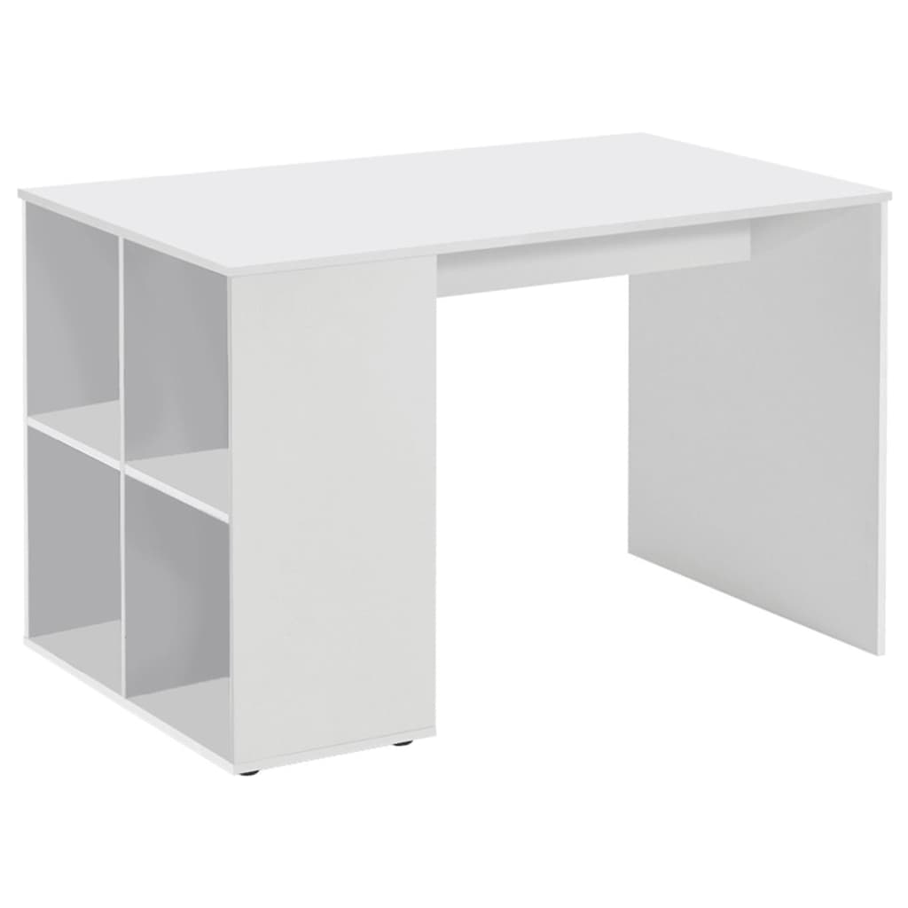 FMD Bureau met zijschappen 117x72,9x73,5 cm wit