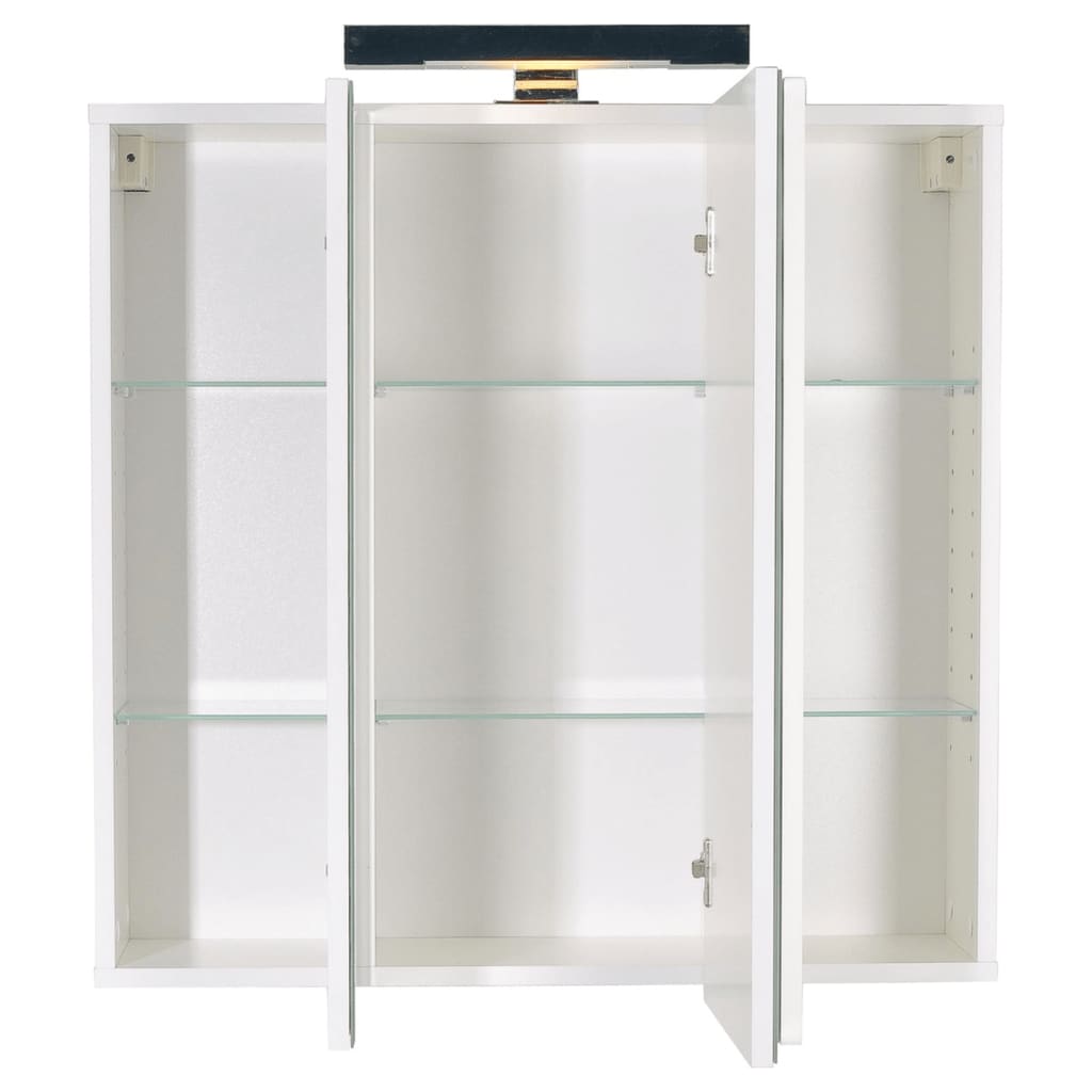 FMD Badkamerkast met spiegel 70x19x67,6 cm wit