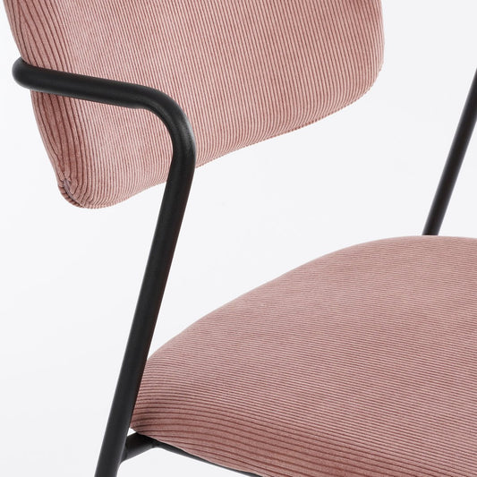 Chaise Nanet-Velours-Rose