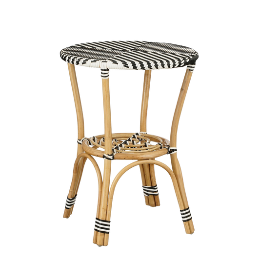 Table Bistro Mandox pour Outside-H66 x &Oslash; 50 cm-Noir, Blanc