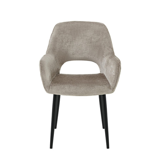 Chaise de repas avec accoudoirs Levi Taupe Tissu