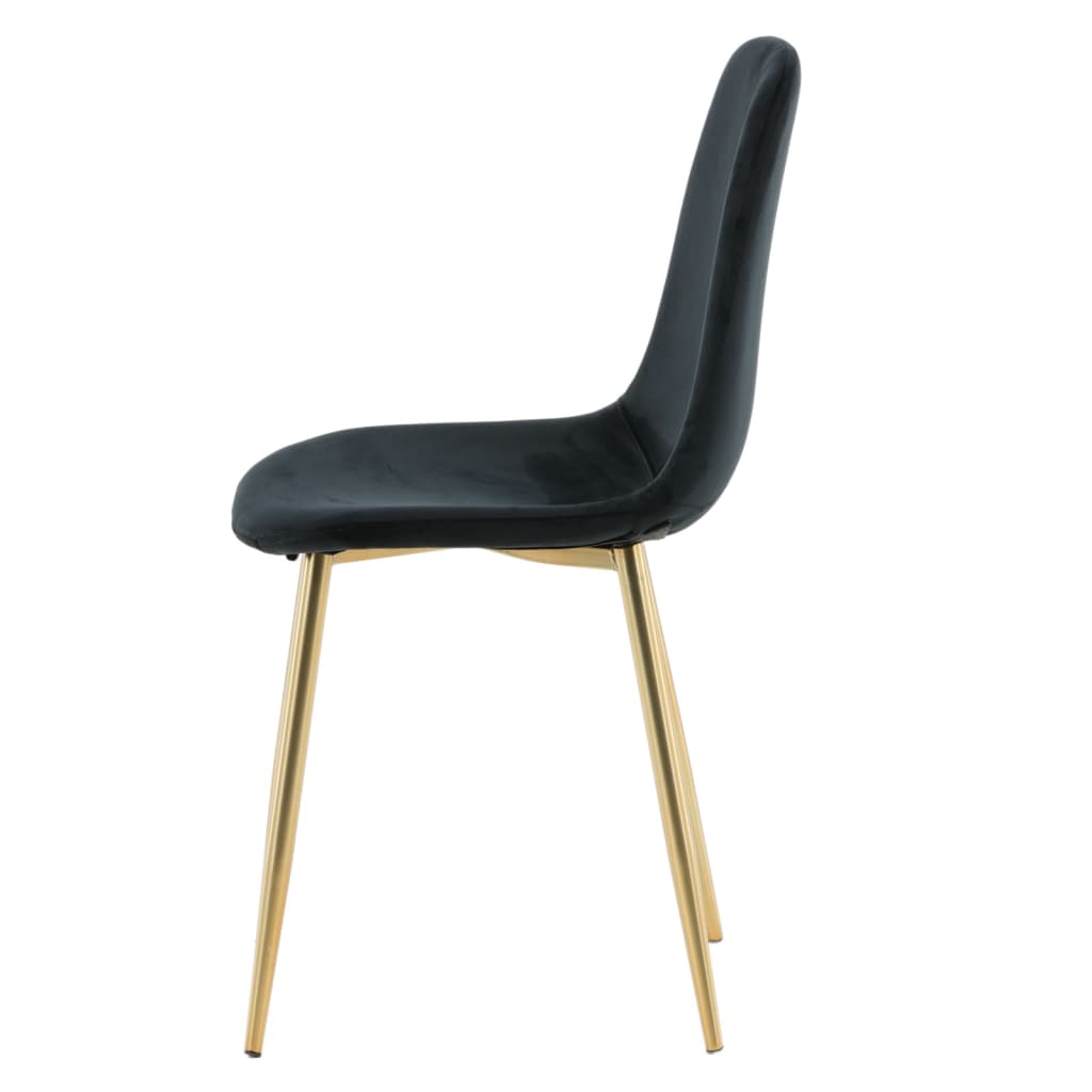 Venture Home Eetkamerstoelen 2 st Polar fluweel zwart en messing