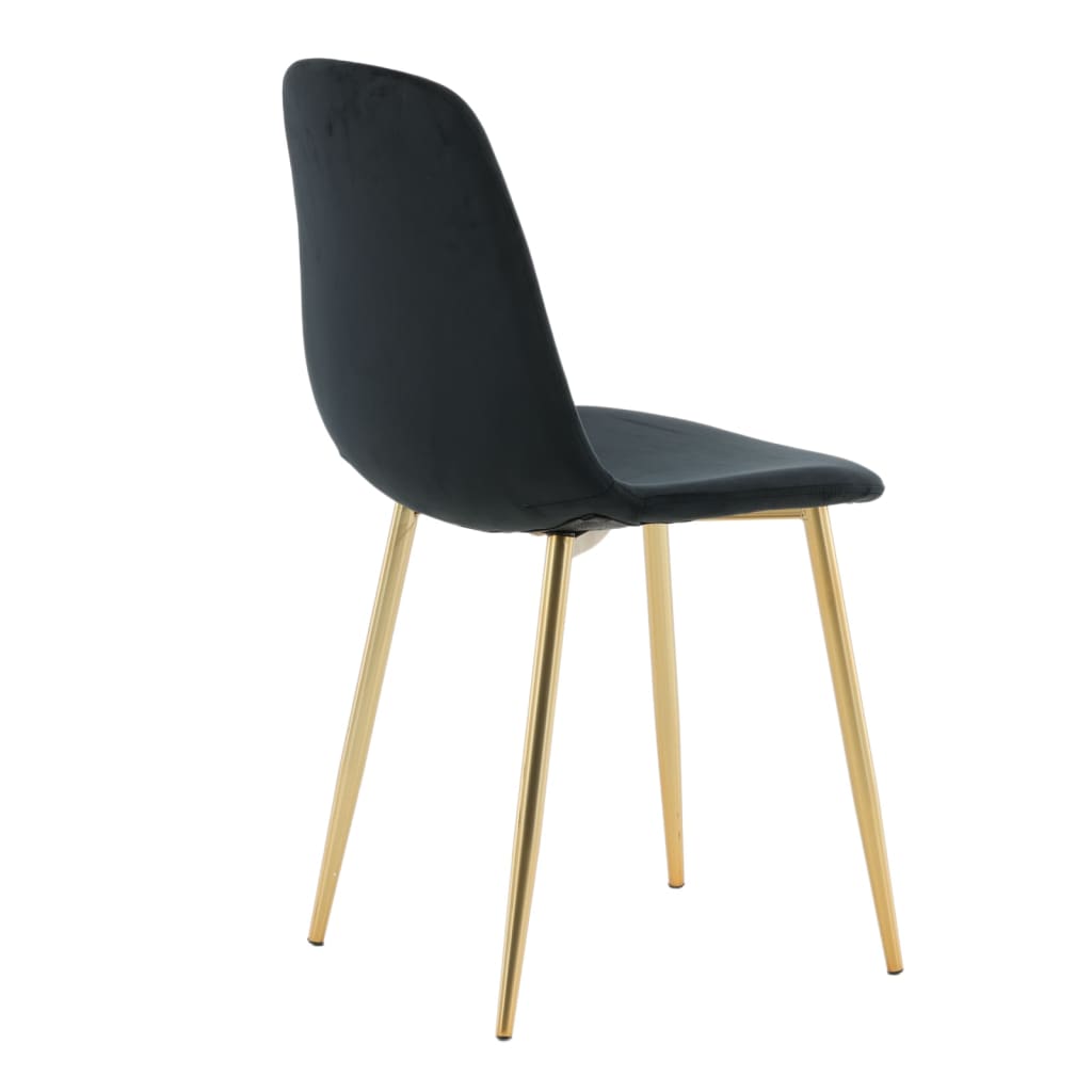 Venture Home Eetkamerstoelen 2 st Polar fluweel zwart en messing