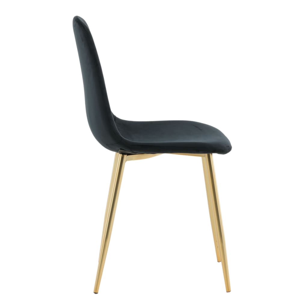 Venture Home Eetkamerstoelen 2 st Polar fluweel zwart en messing