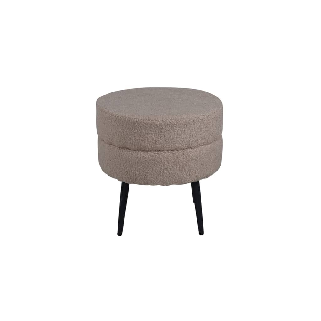 Venture Home Poef Pot 40x40x40 cm teddystof zwart en beige