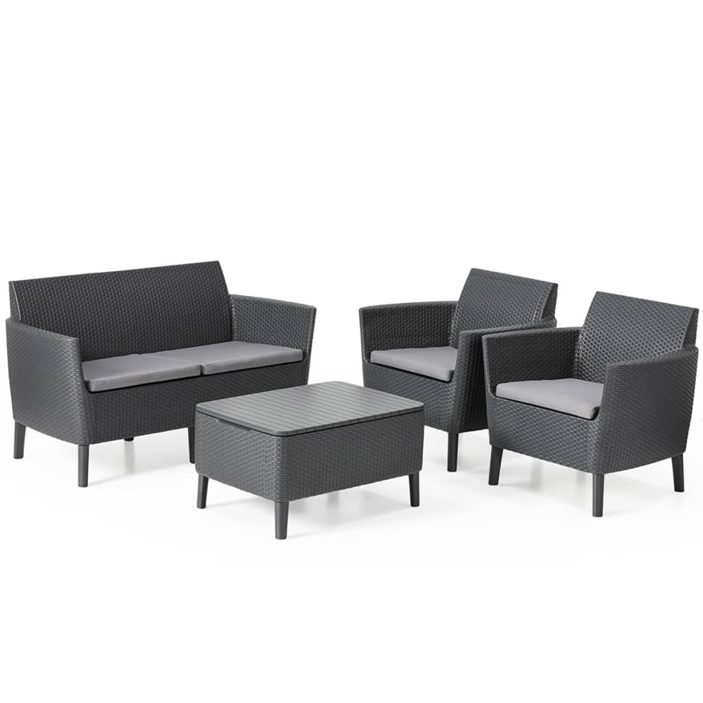 Keter 8-delige Loungeset Salemo grafietkleurig 236629