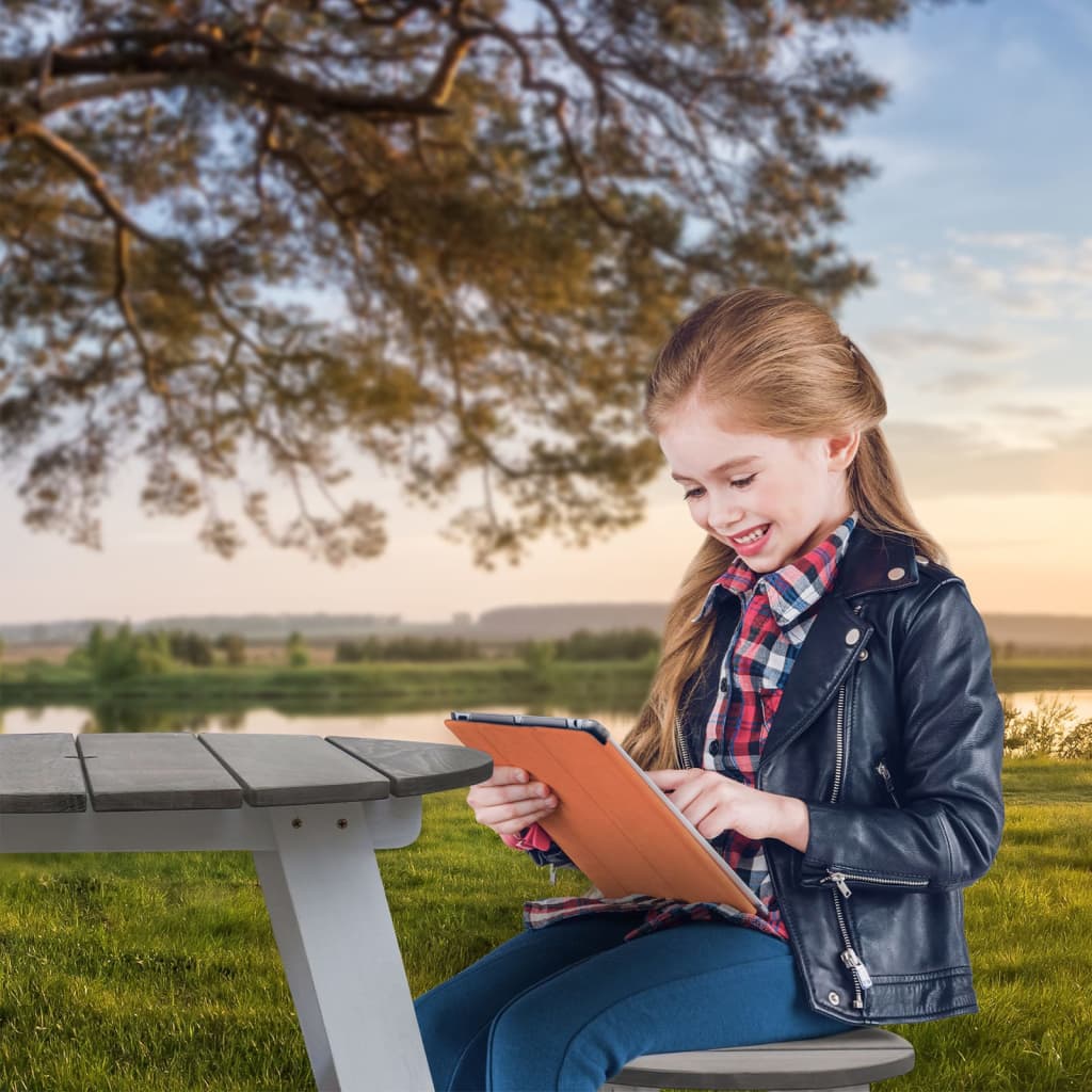 AXI 3-delige Kinderpicknicktafelset grijs en wit