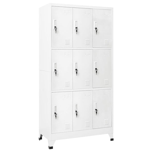 Lockerkast met 9 vakken 90x45x180 cm staal grijs