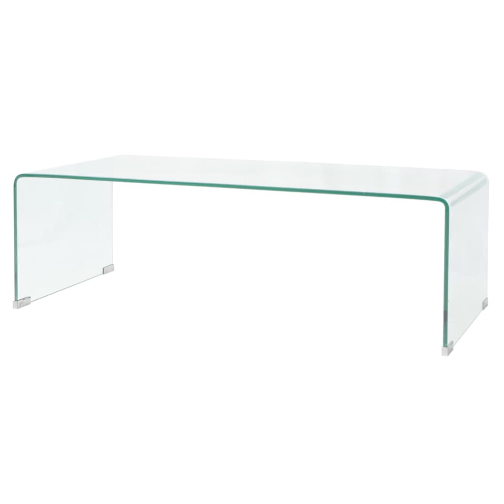 Salontafel 98x45x30 cm gehard glas transparant