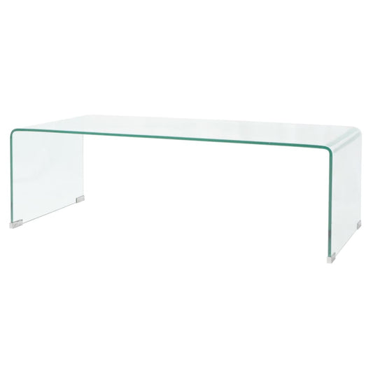 Salontafel 98x45x30 cm gehard glas transparant