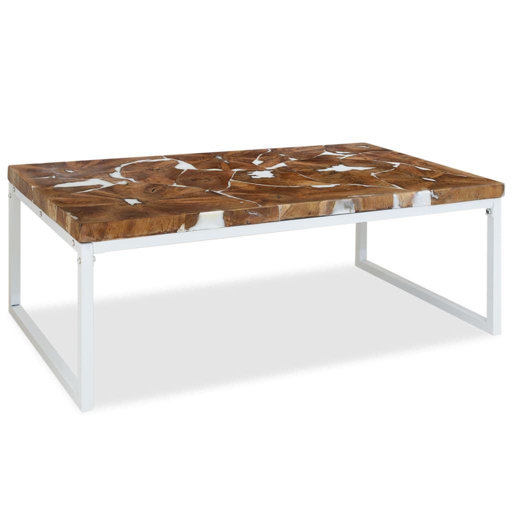 Salontafel 110x60x40 cm teakhout en hars