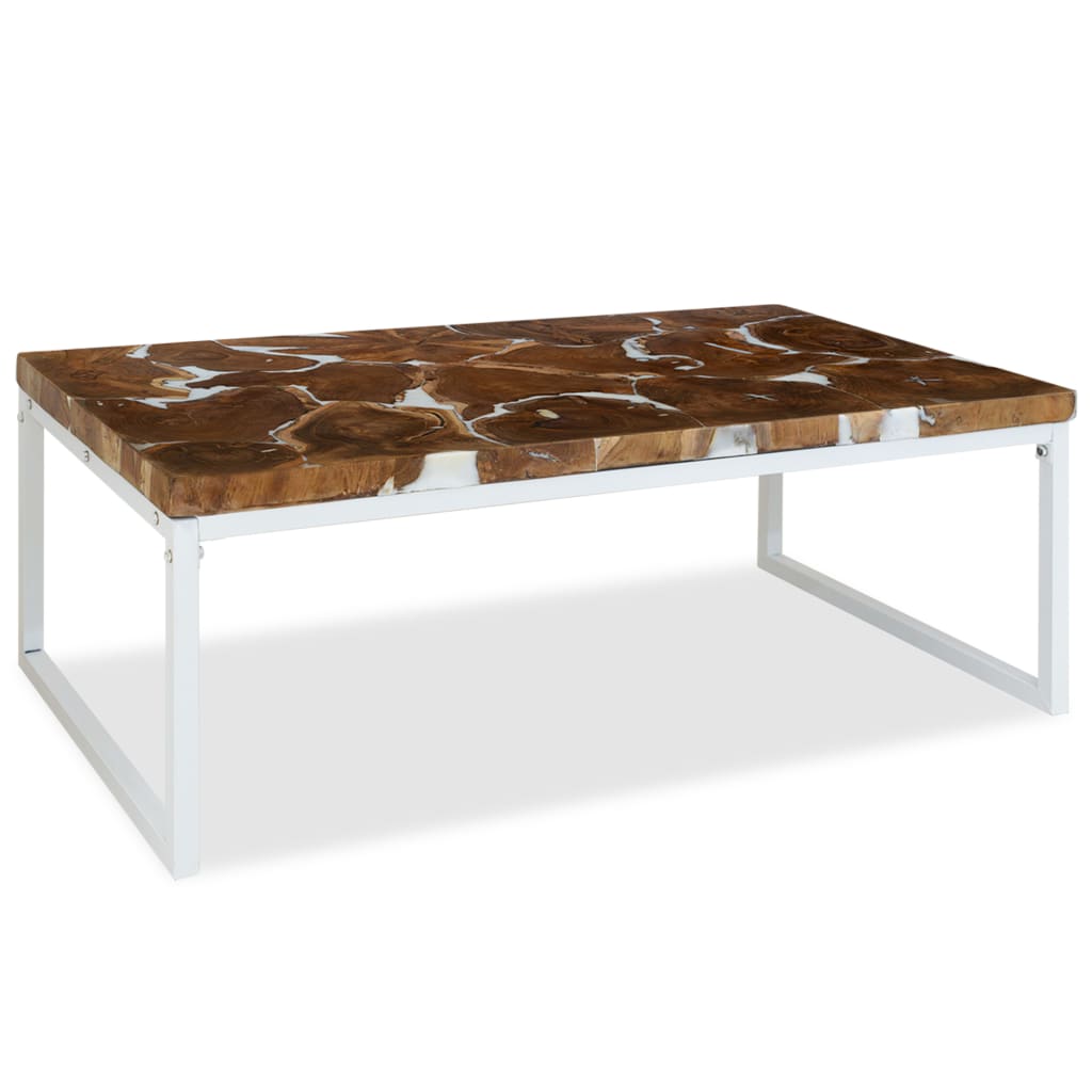 Salontafel 110x60x40 cm teakhout en hars