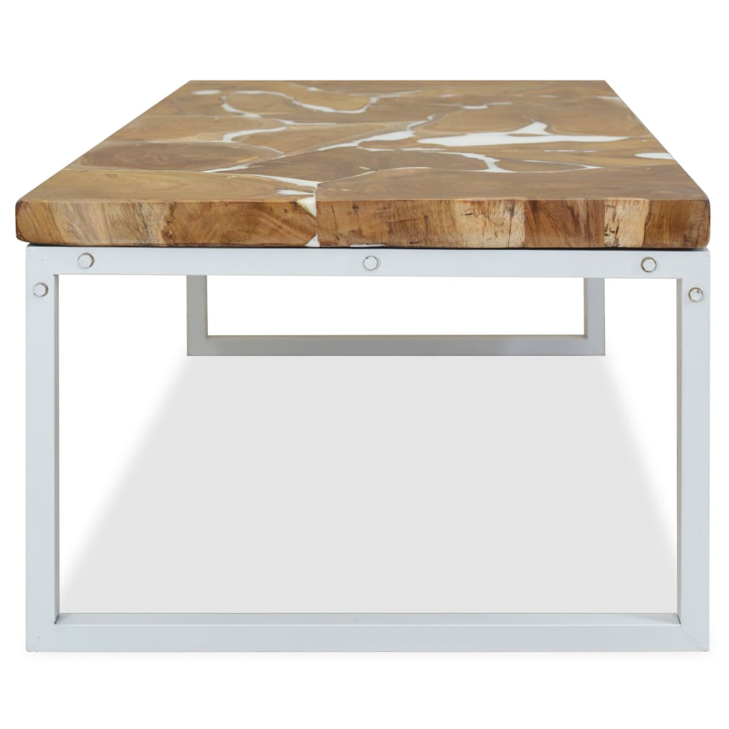 Salontafel 110x60x40 cm teakhout en hars