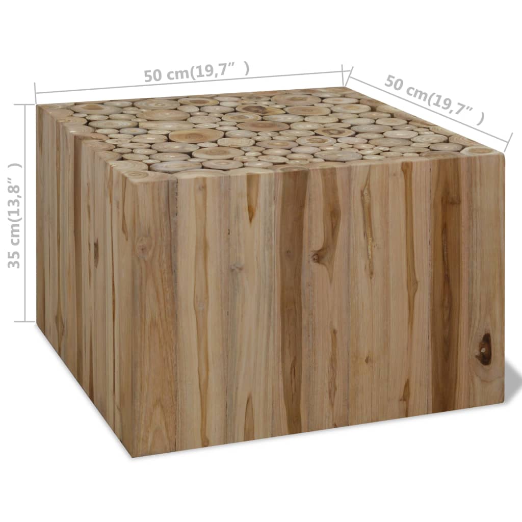 Salontafel 50x50x35 cm echt teakhout