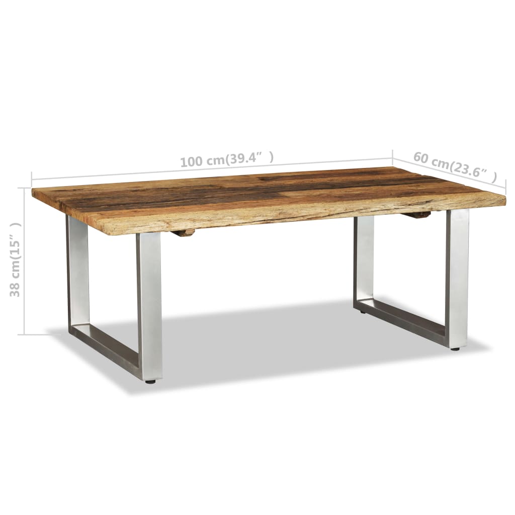 Salontafel 100x60x38 cm massief gerecycled hout