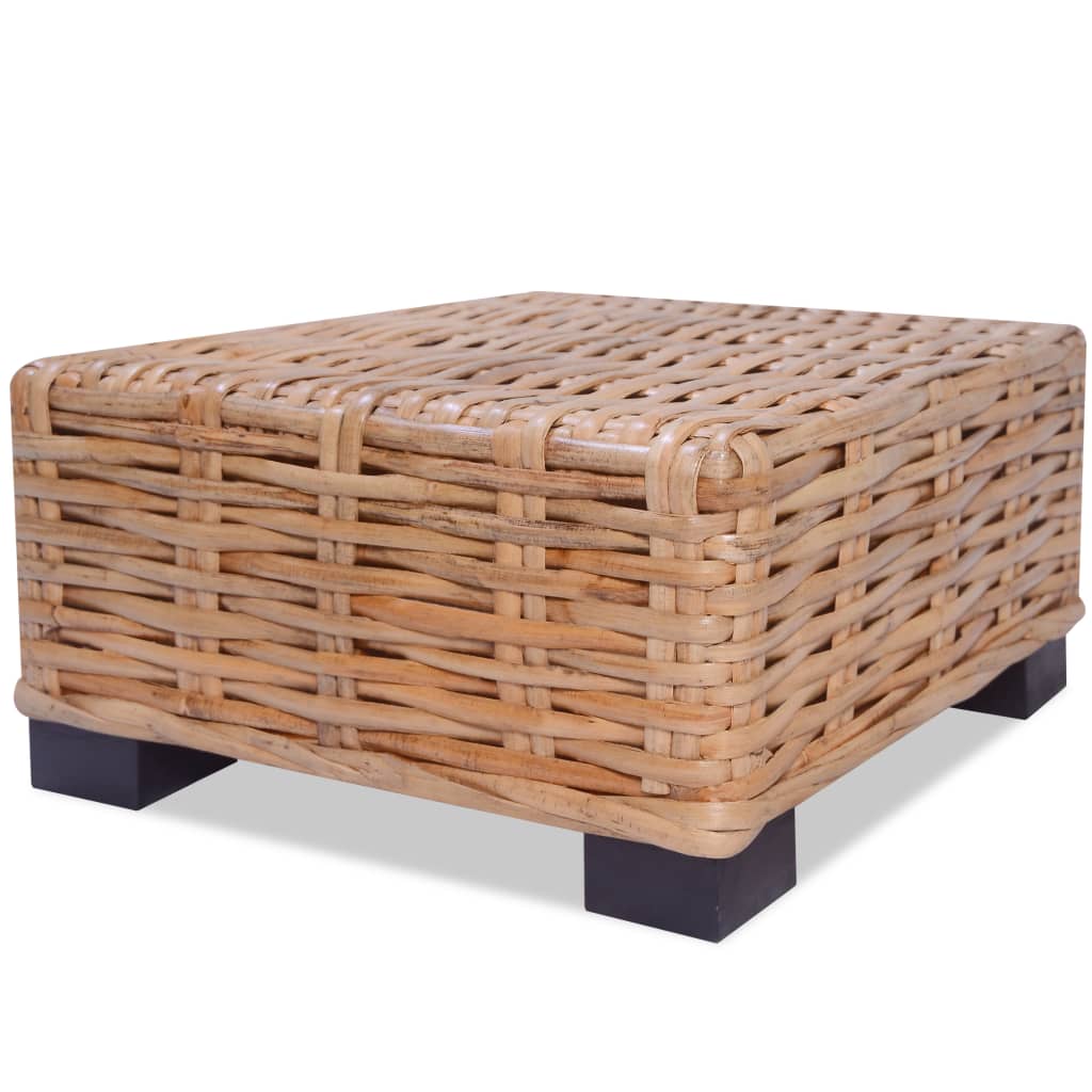 Loungeset natuurlijk rattan 14-delig