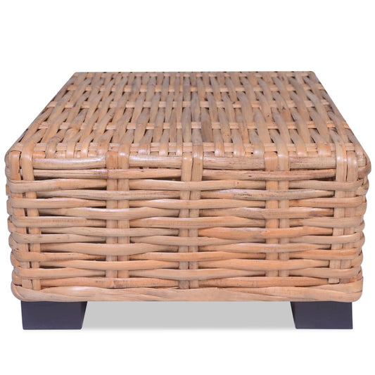 Salontafel natuurlijk rattan 45x45x30 cm