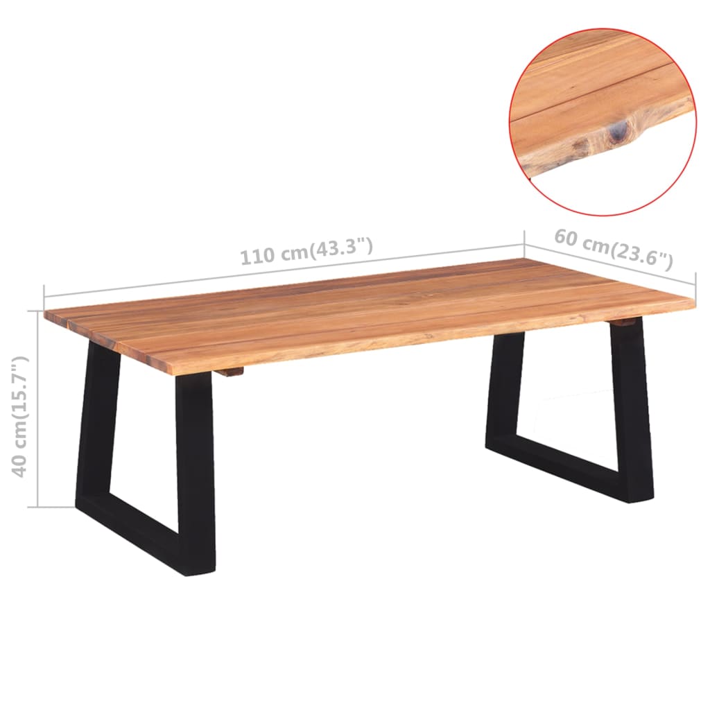 Salontafel massief acaciahout 110x60x40 cm