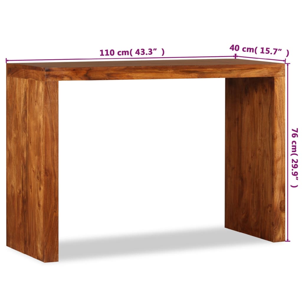 Wandtafel 110x40x76 cm hout met honingkleurige afwerking