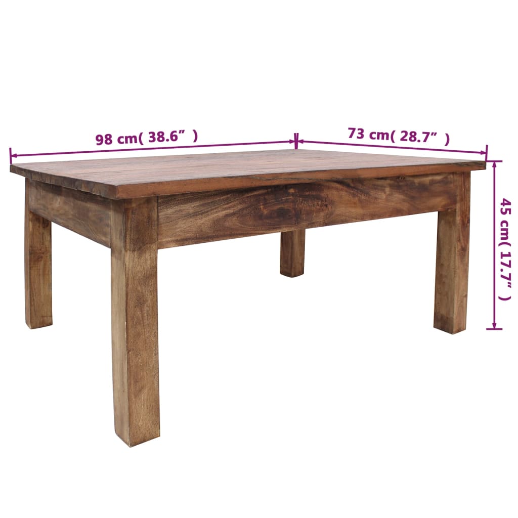 Salontafel 98x73x45 cm massief mahoniehout