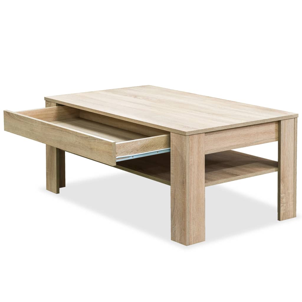 Salontafel 110x65x48 cm bewerkt hout eikenkleur