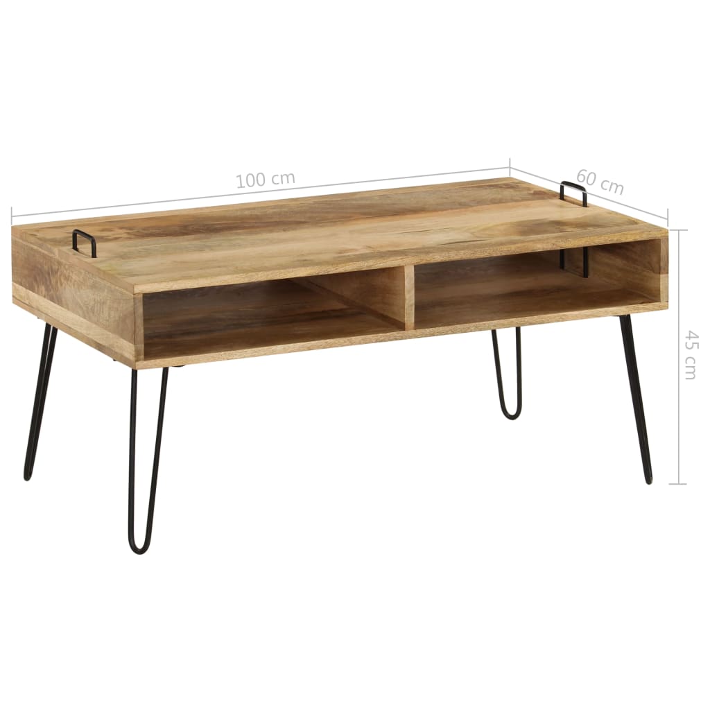 Salontafel 100x60x45 cm massief mangohout