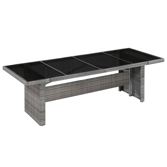 Tuintafel 240x90x74 cm poly rattan en glas