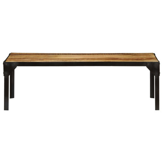 Salontafel 110 cm massief ruw mangohout en staal