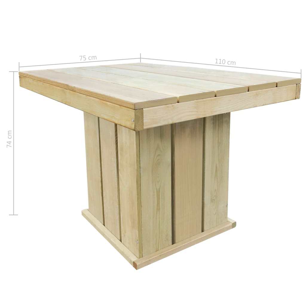 Tuintafel 110x75x74 cm geïmpregneerd grenenhout