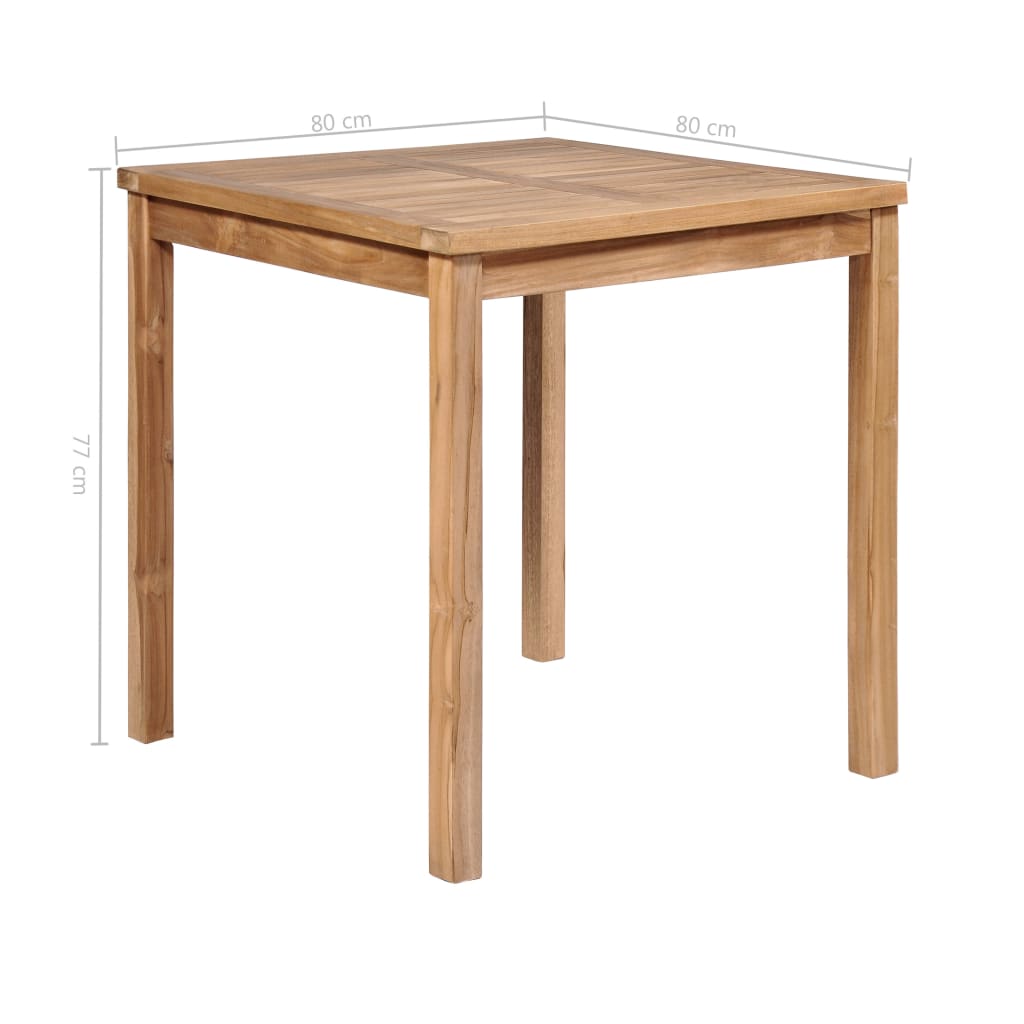 Tuintafel 80x80x77 cm massief teakhout